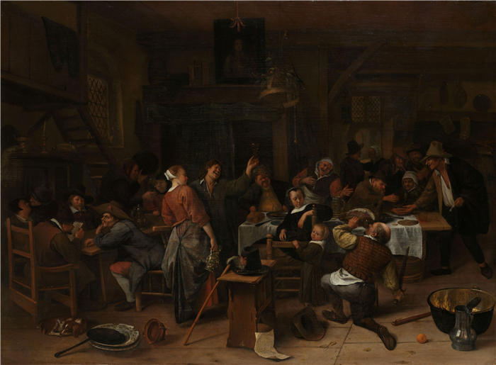 扬·斯汀（Jan Steen，荷兰画家）高清作品-《王子节 (1660 - 1679)》
