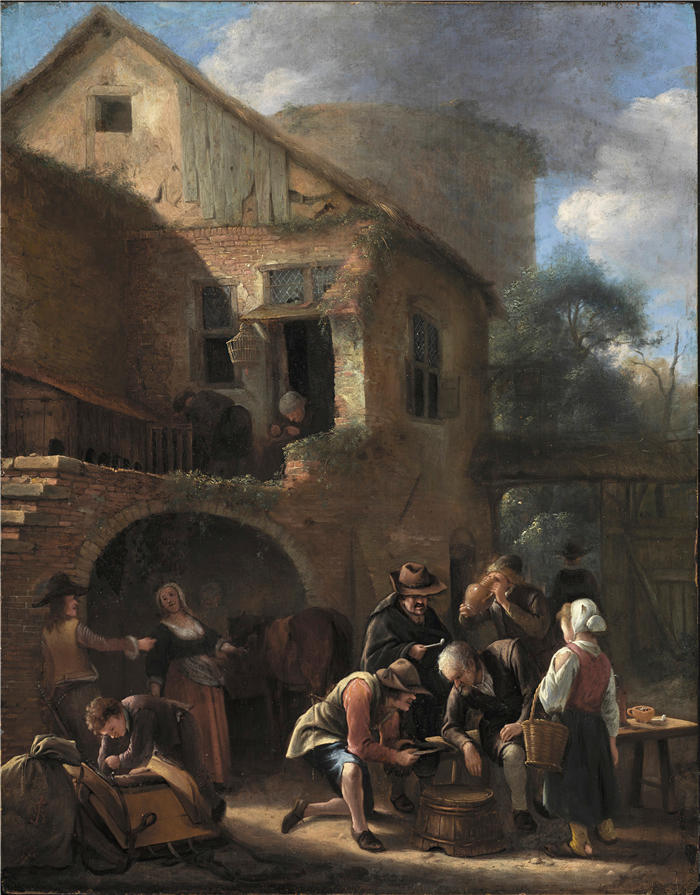 扬·斯汀（Jan Steen，荷兰画家）高清作品-《农民党（1648 年至 1650 年间）》