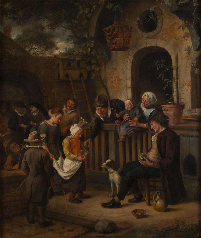 扬·斯汀（Jan Steen，荷兰画家）高清作品-《勒佩蒂特·奎奎特（1663-1665）》