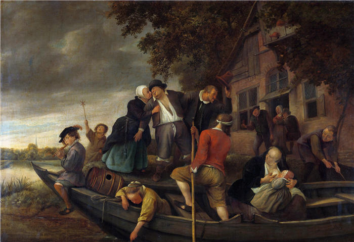 扬·斯汀（Jan Steen，荷兰画家）高清作品-《快乐的归乡 (1670 - 1679)》
