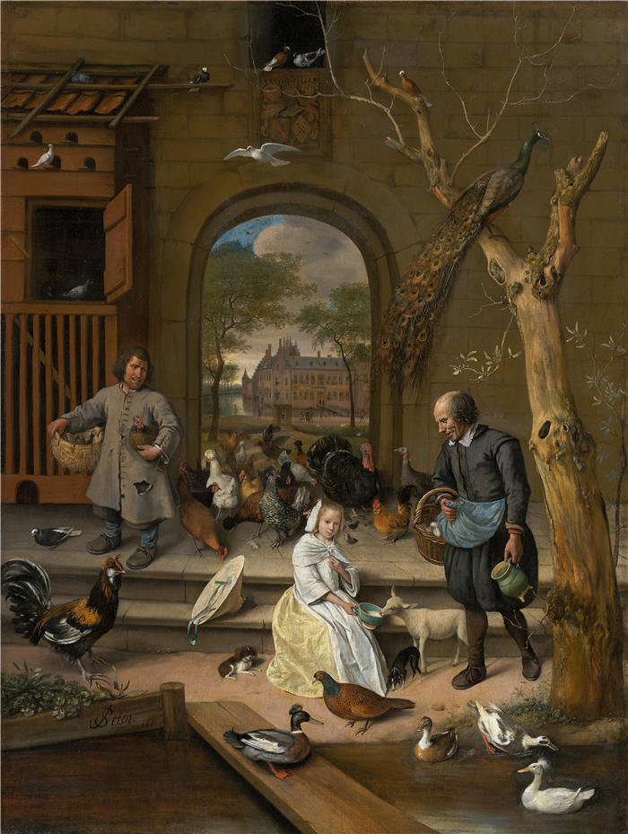 扬·斯汀(Jan Steen,荷兰画家)高清作品-《Jacoba Maria van Wassenaer(1654-1683 年)的肖像(1660 年)》