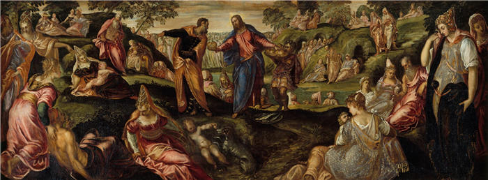 雅各布·丁托列托(Jacopo Tintoretto,意大利画家)高清作品-《五饼二鱼的奇迹(约 1545-50 年)》