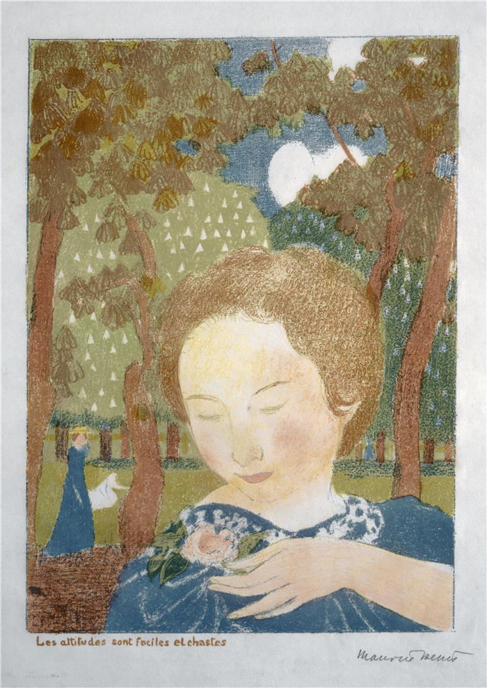 莫里斯·丹尼斯（Maurice Denis，法国画家）高清作品-《态度是非正式和贞洁的（1899）》