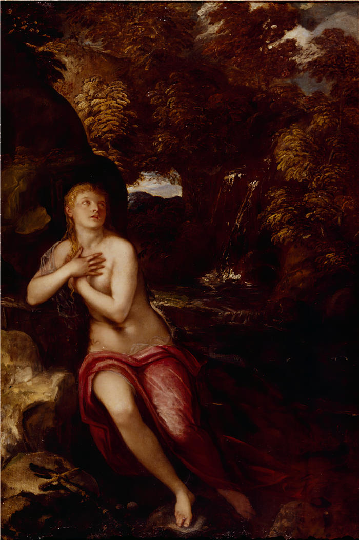 雅各布·丁托列托（Jacopo Tintoretto，意大利画家）高清作品-《旷野中的抹大拉（16世纪）》