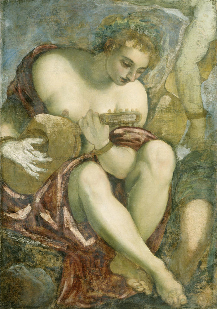 雅各布·丁托列托(Jacopo Tintoretto,意大利画家)高清作品-《缪斯与琵琶 (1528 - 1594)》