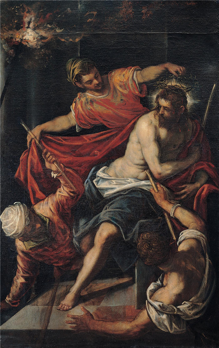 雅各布·丁托列托(Jacopo Tintoretto,意大利画家)高清作品-《鞭笞(1587 年至 1592 年间)》