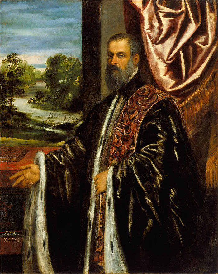 雅各布·丁托列托（Jacopo Tintoretto，意大利画家）高清作品-《马里诺·格里马尼的肖像（1578 年）》