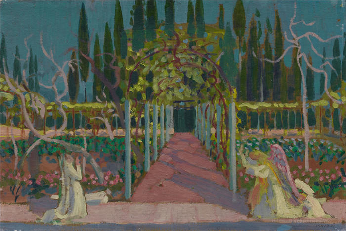 莫里斯·丹尼斯（Maurice Denis，法国画家）高清作品-《天使报喜 (1907)》