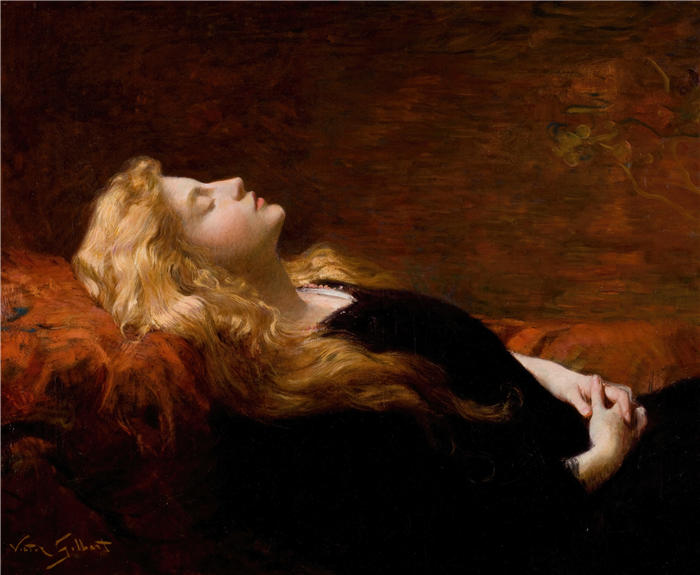 维克多·加布里埃尔·吉尔伯特(Victor Gabriel Gilbert,法国画家)高清作品-《休息》