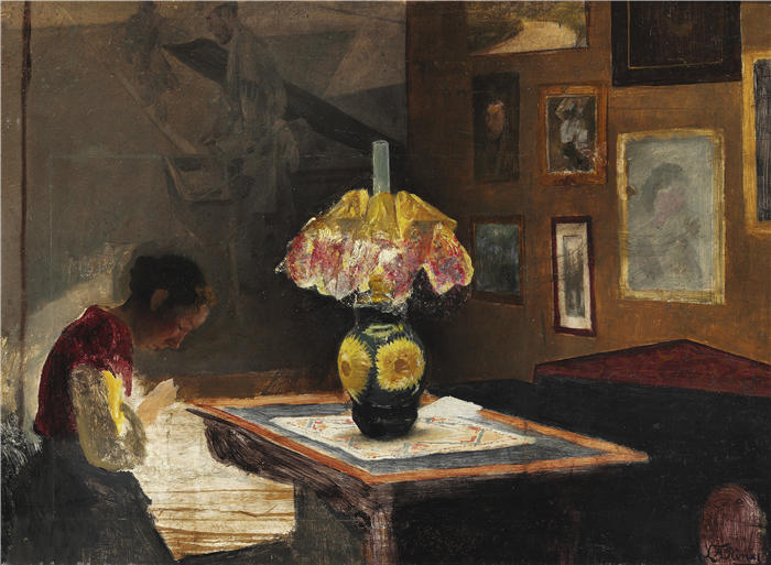 劳里茨·安徒生·瑞(Laurits Andersen Ring，丹麦画家)高清作品-《卡雷贝克斯明德 (1898)》