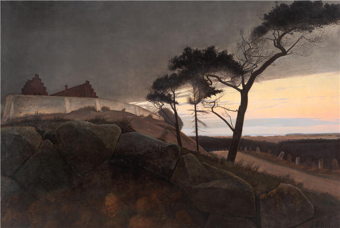 劳里茨·安徒生·瑞(Laurits Andersen Ring，丹麦画家)高清作品-《日落之后 (1899)》