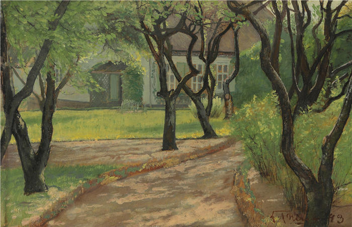劳里茨·安徒生·瑞(Laurits Andersen Ring，丹麦画家)高清作品-《蜿蜒的小路（1893）》
