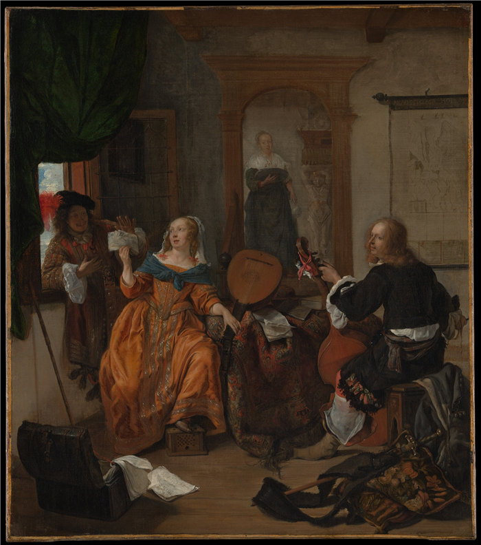 加布里埃尔·梅苏（Gabriël Metsu，荷兰）-音乐派对，1659 年高清作品