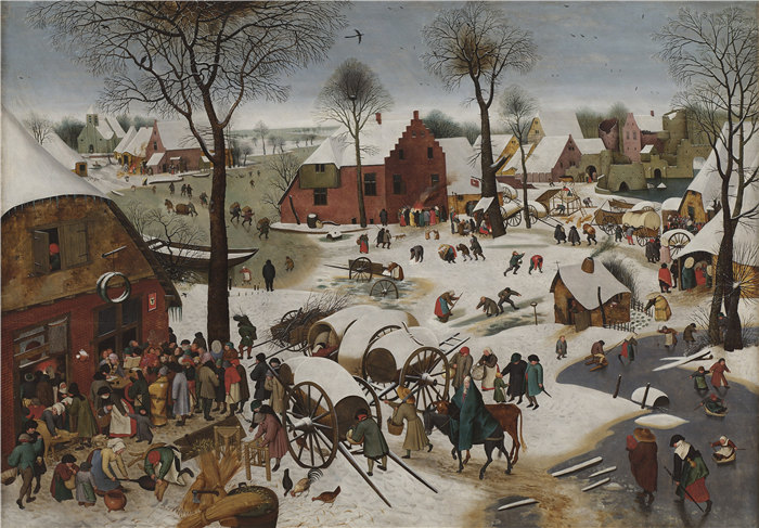 小彼得·勃鲁盖尔（Pieter Brueghel the Younger）-伯利恒的人口普查高清作品