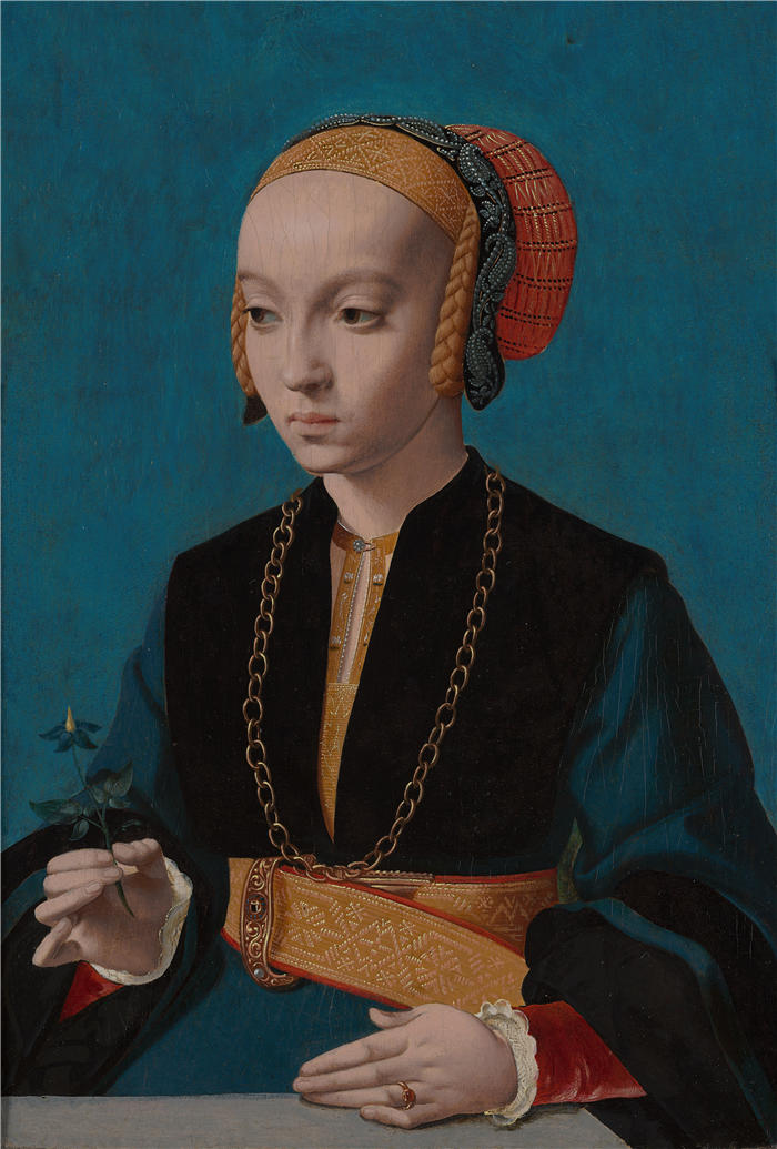 老巴塞尔·布鲁因（Barthel Bruyn the Elder，德国画家）高清作品-《伊丽莎白·贝林豪森 (1538 - 1539) 的肖像》