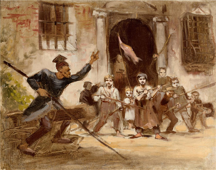 莫里西·戈特利布（Maurycy Gottlieb，波兰画家）高清作品-《群众征税（1873-1874）》