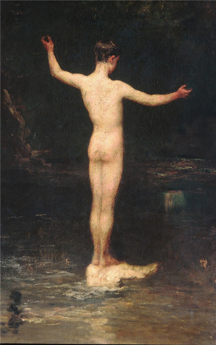 威廉·莫里斯·亨特（William Morris Hunt，美国画家）高清作品-《沐浴者 (1877)》