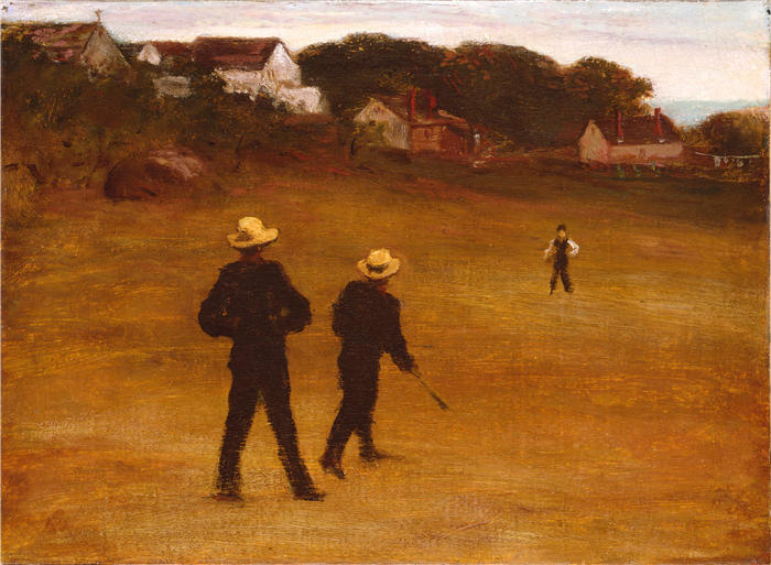 威廉·莫里斯·亨特（William Morris Hunt，美国画家）高清作品-《球手（约 1877 年）》