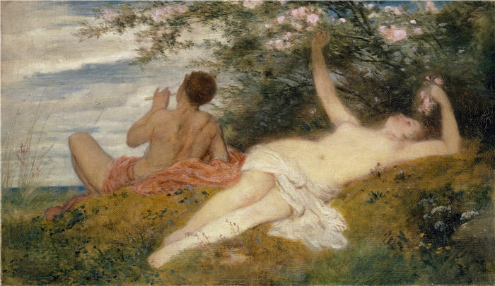 阿诺德·伯克林（瑞士画家 ，Arnold Böcklin）高清作品-《春天 (1862)》