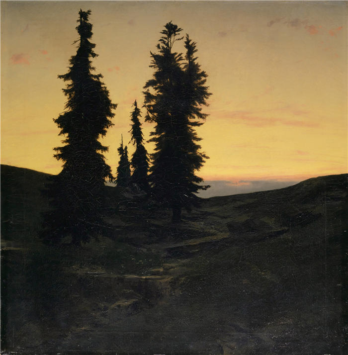 阿诺德·伯克林（瑞士画家 ，Arnold Böcklin）高清作品-《枞树 (1849)》