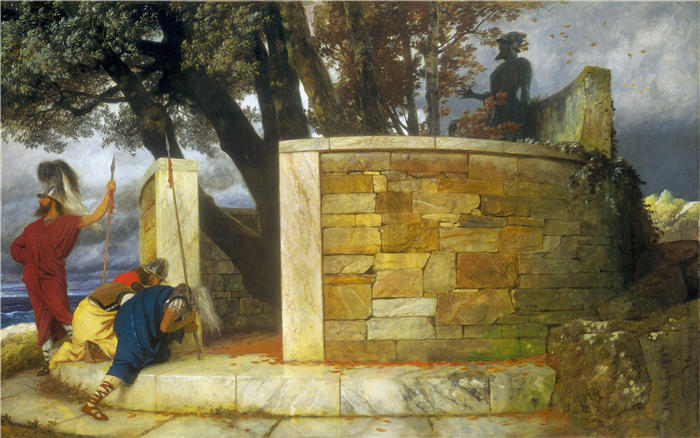 阿诺德·伯克林（瑞士画家 ，Arnold Böcklin）高清作品-《大力神圣殿 (1884)》