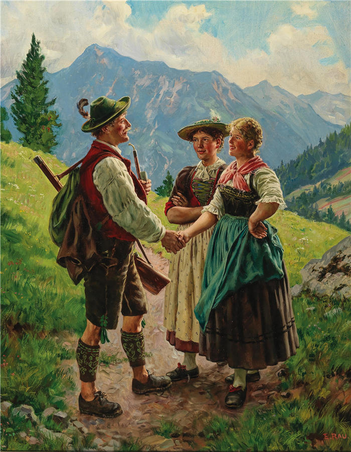 埃米尔·劳（Emil Rau，德国画家）高清作品-《格鲁斯戈特》