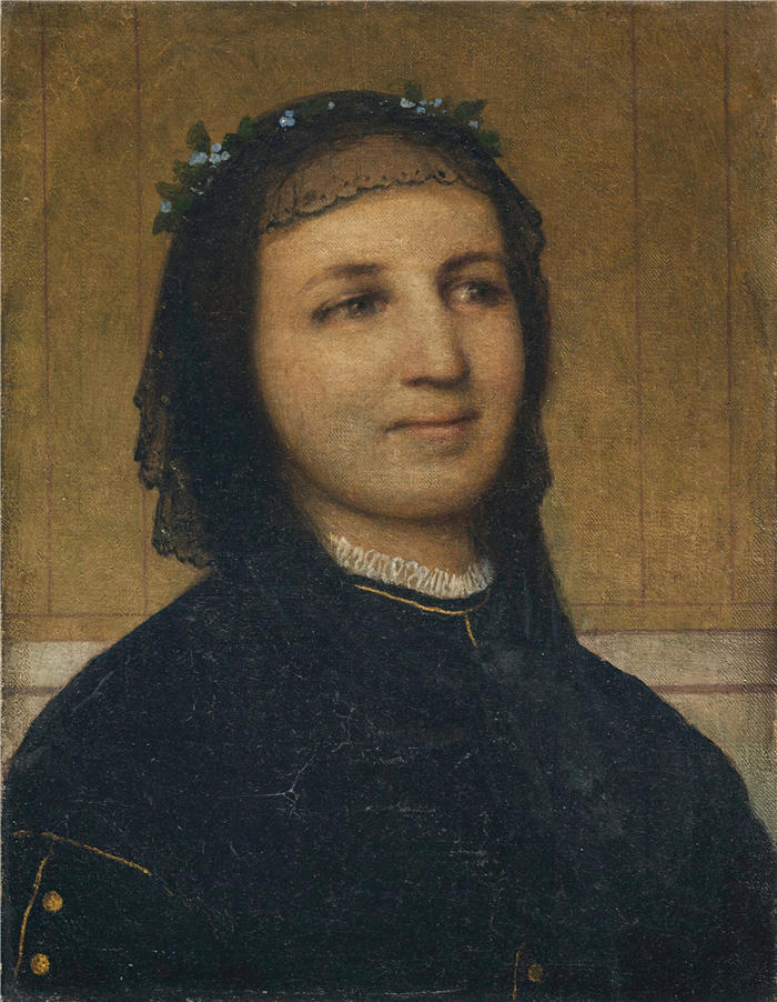 阿诺德·伯克林（瑞士画家 ，Arnold Böcklin）高清作品-《玛格丽塔·安托瓦内特·马赫利·谢尔马尔肖像（1865年）》