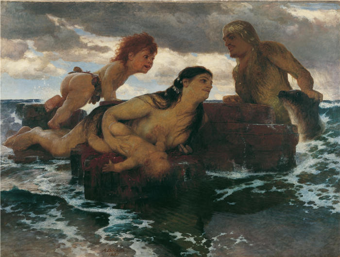 阿诺德·伯克林（瑞士画家 ，Arnold Böcklin）高清作品-《弥勒西迪尔 (1887)》
