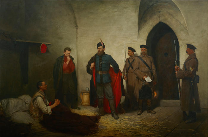 安东尼·科扎凯维奇（Antoni Kozakiewicz，波兰画家）高清作品-《我不在乎会受到什么惩罚”（1895 年）》