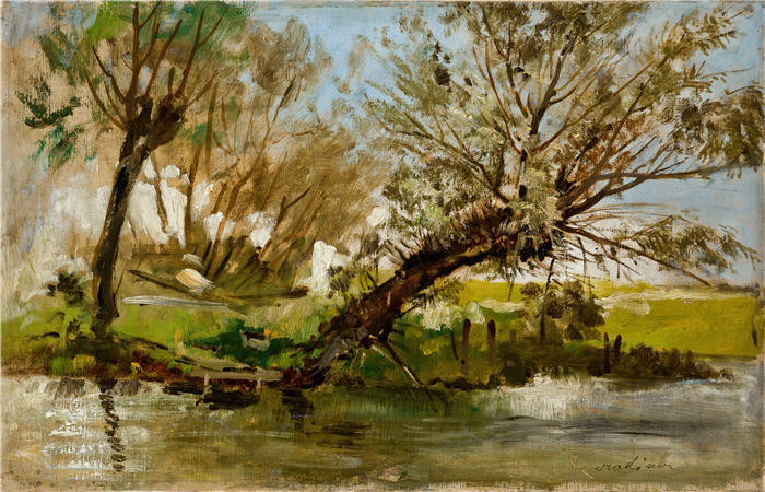 安东尼·科扎凯维奇（Antoni Kozakiewicz，波兰画家）高清作品-《柳树 (1890)》