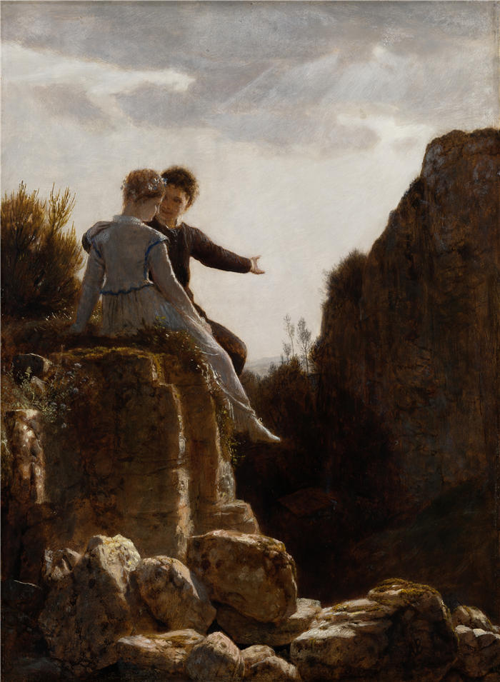 阿诺德·伯克林（瑞士画家 ，Arnold Böcklin）高清作品-《蜜月（约 1875 – 1876 年）》
