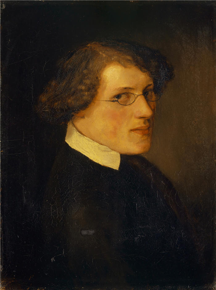 阿诺德·伯克林（瑞士画家 ，Arnold Böcklin）高清作品-《雅各布·马赫利的肖像（1848 年）》