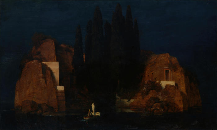 阿诺德·伯克林（瑞士画家 ，Arnold Böcklin）高清作品-《亡灵岛 (1880)》