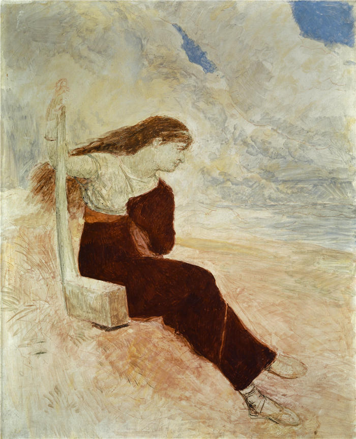 阿诺德·伯克林（瑞士画家 ，Arnold Böcklin）高清作品-《萨福 (Calypso) (1888)》