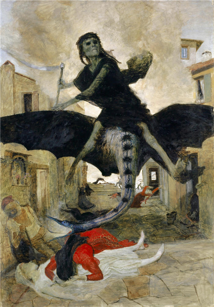 阿诺德·伯克林（瑞士画家 ，Arnold Böcklin）高清作品-《瘟疫 (1898)》