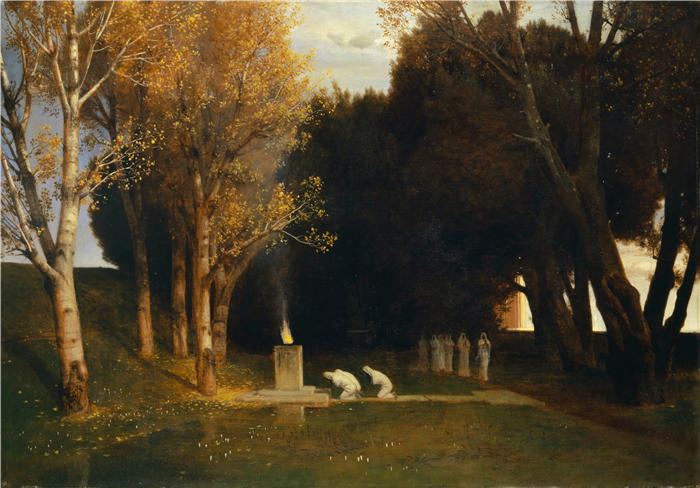阿诺德·伯克林（瑞士画家 ，Arnold Böcklin）高清作品-《圣林 (1882)》