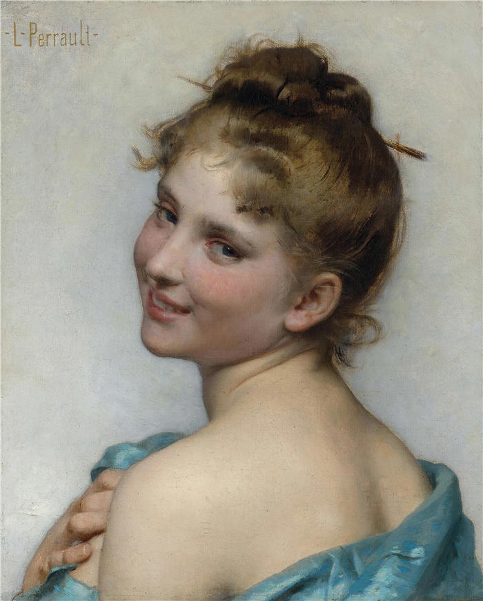 莱昂-让-​​巴西勒·佩罗（Léon-Jean-Basile Perrault，法国画家）高清作品-《年轻的美女》