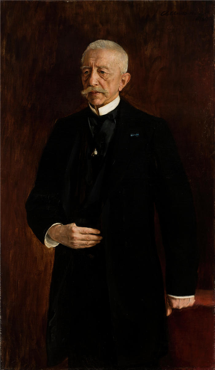 特奥多尔·阿克森托维奇（Teodor Axentowicz，波兰画家）高清作品-《维克托·奥斯瓦夫斯基的肖像（1890 年）》