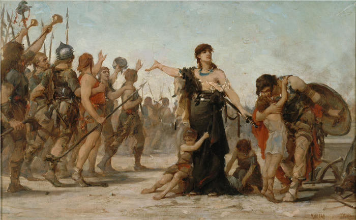 乔治·莫罗·德图尔（Georges Moreau De Tours，法国画家，1848-1901 年）-《祖国的牺牲（1880 年）》