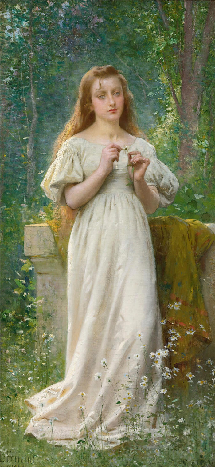 莱昂-让-巴西勒·佩罗(Léon-Jean-Basile Perrault,法国画家)高清作品-《冥想(1900)》