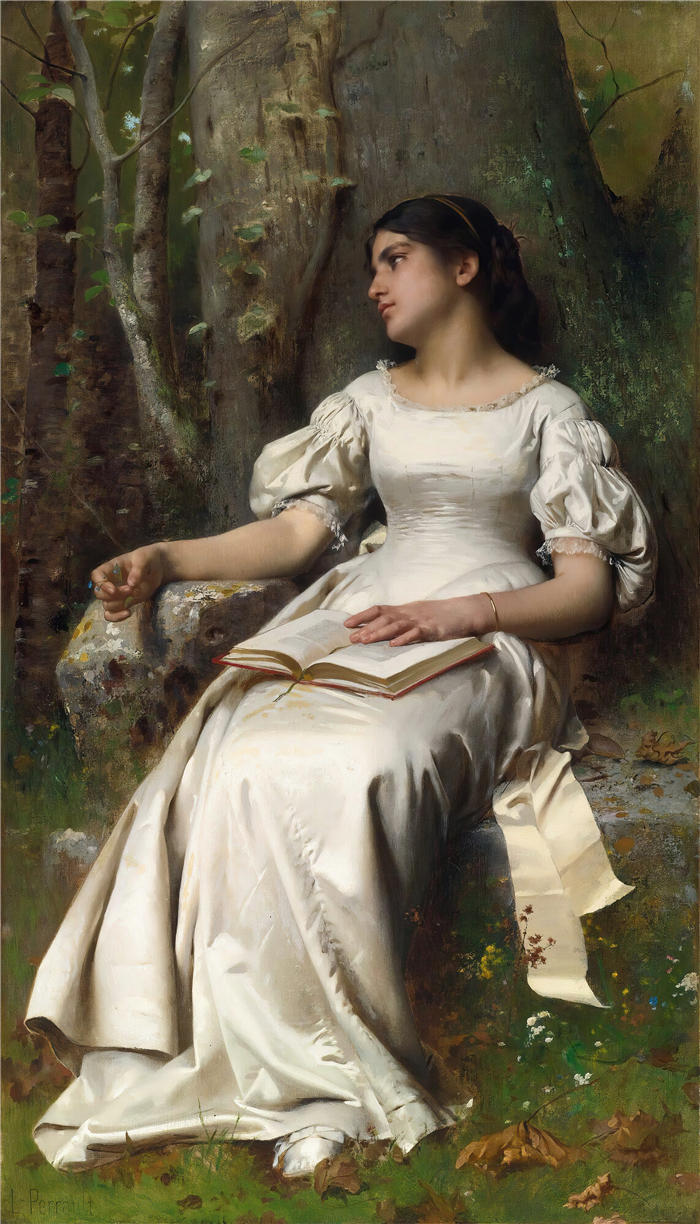 莱昂-让-巴西勒·佩罗(Léon-Jean-Basile Perrault,法国画家)高清作品-《冥想》