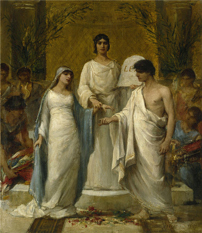 乔治·莫罗·德图尔（Georges Moreau De Tours，法国画家，1848-1901 年）-《玛丽亚歌 (1880)》