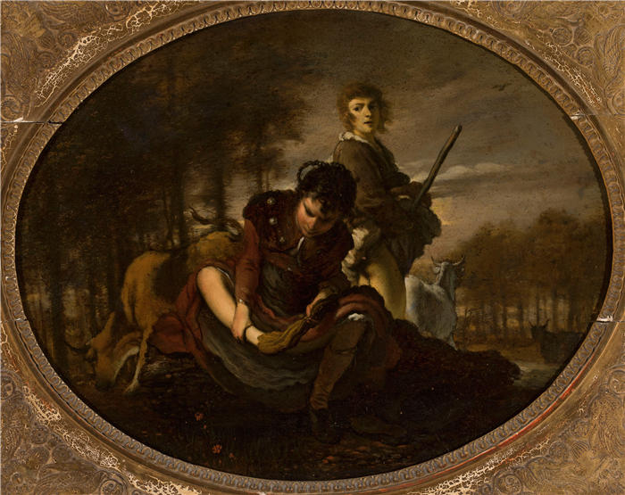 卡雷尔·德摩尔 ( Carel de Moor,荷兰画家, 1655 - 1738)高清作品-过河前的准备工作