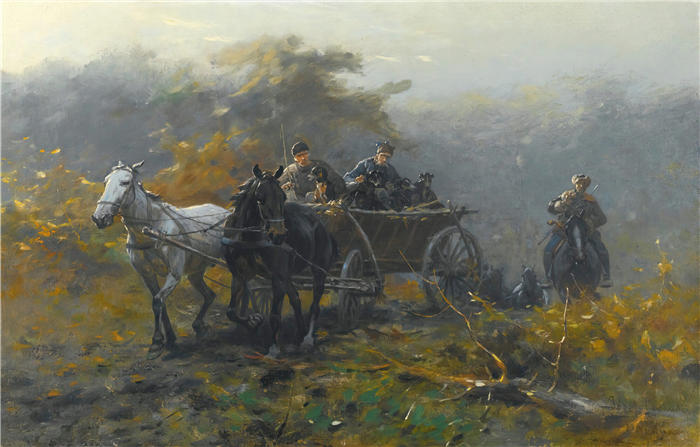 约瑟夫·勃兰特（Józef Brandt，波兰画家）高清作品-《去森林》