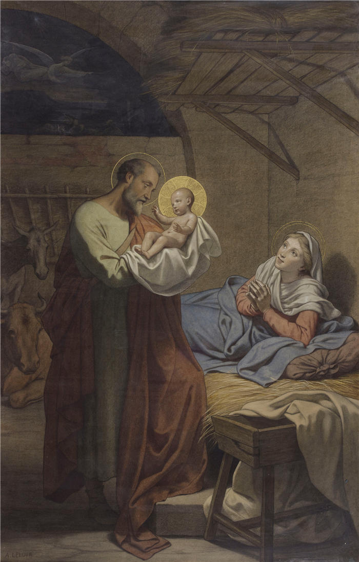 让-巴蒂斯特·勒卢瓦（Auguste Jean-Baptiste Leloir，法国画家）-圣家族 (1870)