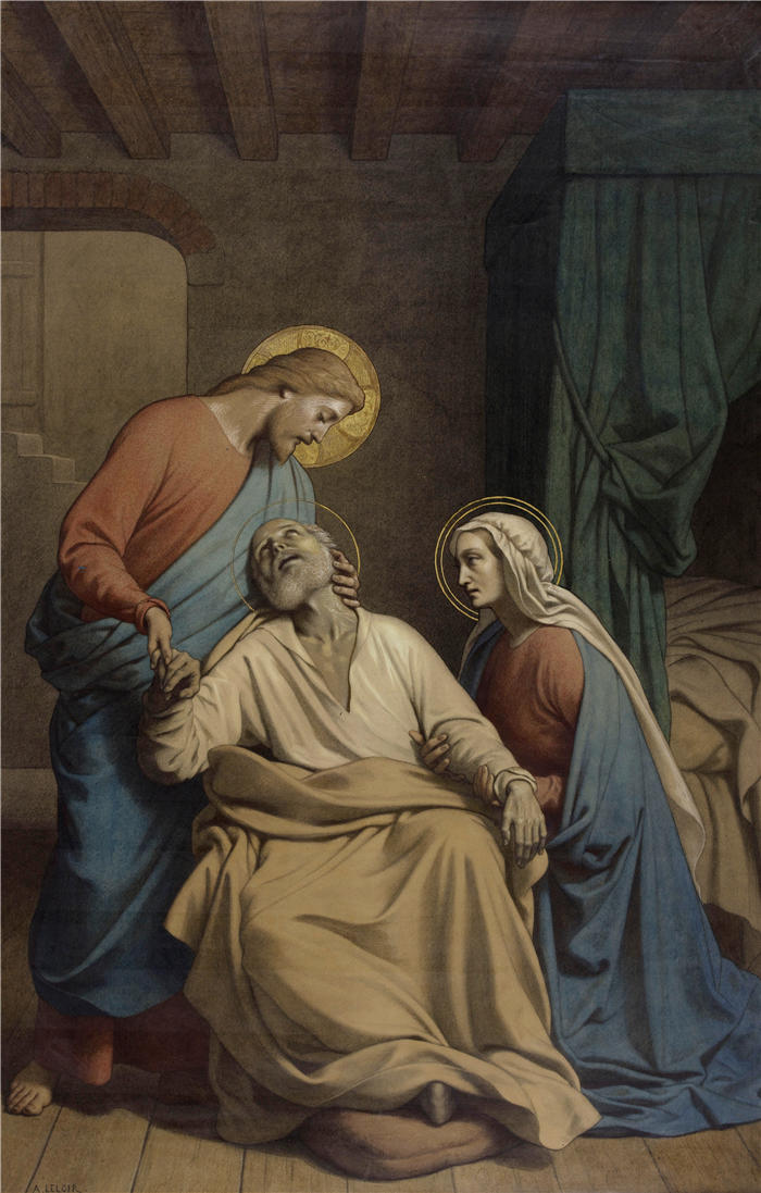 让-巴蒂斯特·勒卢瓦（Auguste Jean-Baptiste Leloir，法国画家）-圣约瑟夫逝世 (1870)