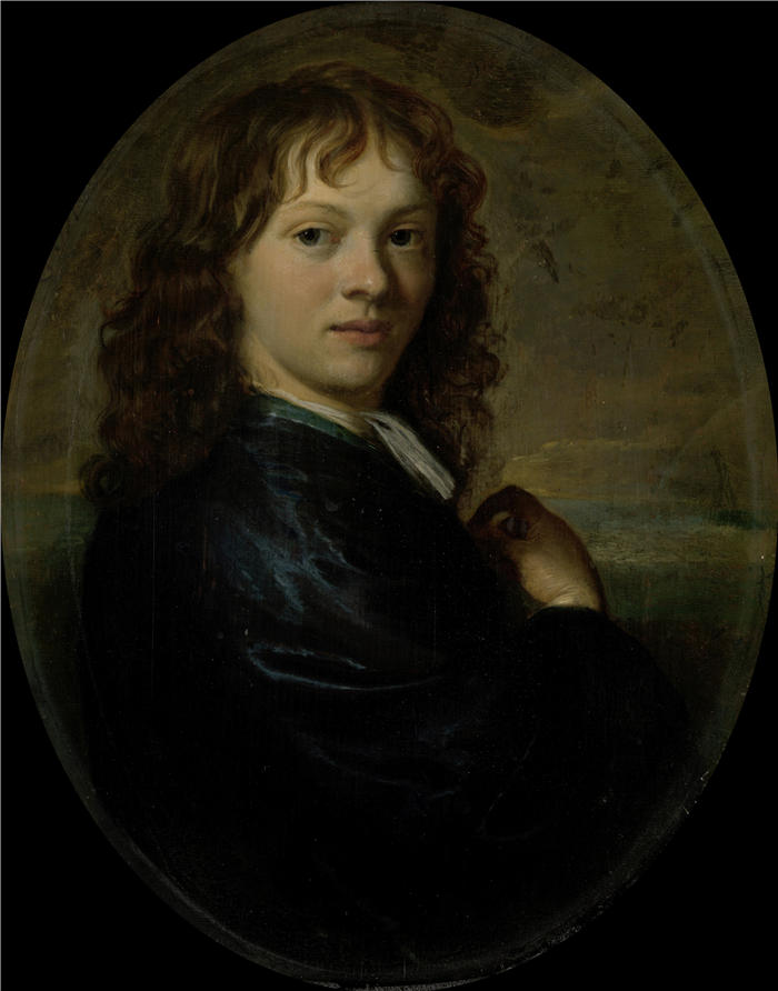 卡雷尔·德摩尔 ( Carel de Moor,荷兰画家, 1655 - 1738)高清作品-自画像 (1675 - 1680)
