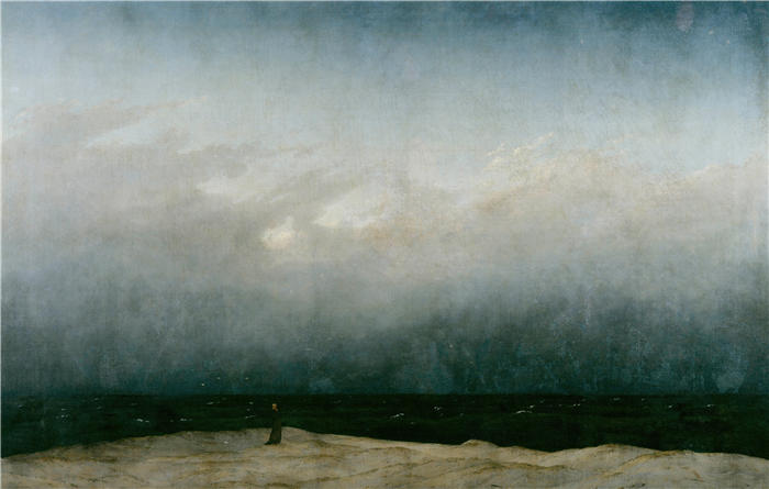 卡斯珀·大卫·弗里德里希(Caspar David Friedrich,德国画家)高清作品–《海边的僧侣(1808 年至 1810 年间)》