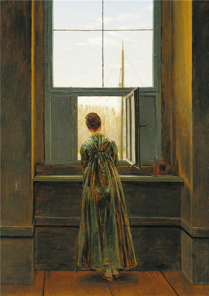卡斯珀·大卫·弗里德里希（Caspar David Friedrich，德国画家）高清作品–《窗边的女人（1822）》