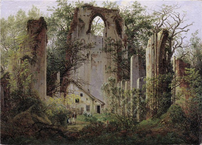 卡斯珀·大卫·弗里德里希(Caspar David Friedrich,德国画家)高清作品–《修道院废墟 Eldena (1824)》